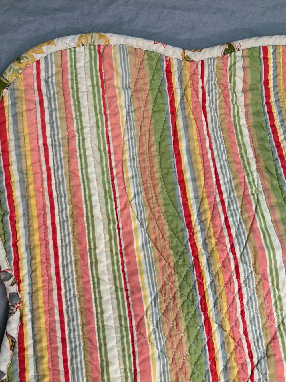 Embroidery Kantha Quilt Bedspread Floral Boho Gypsy Blanket Reversible 66x64”